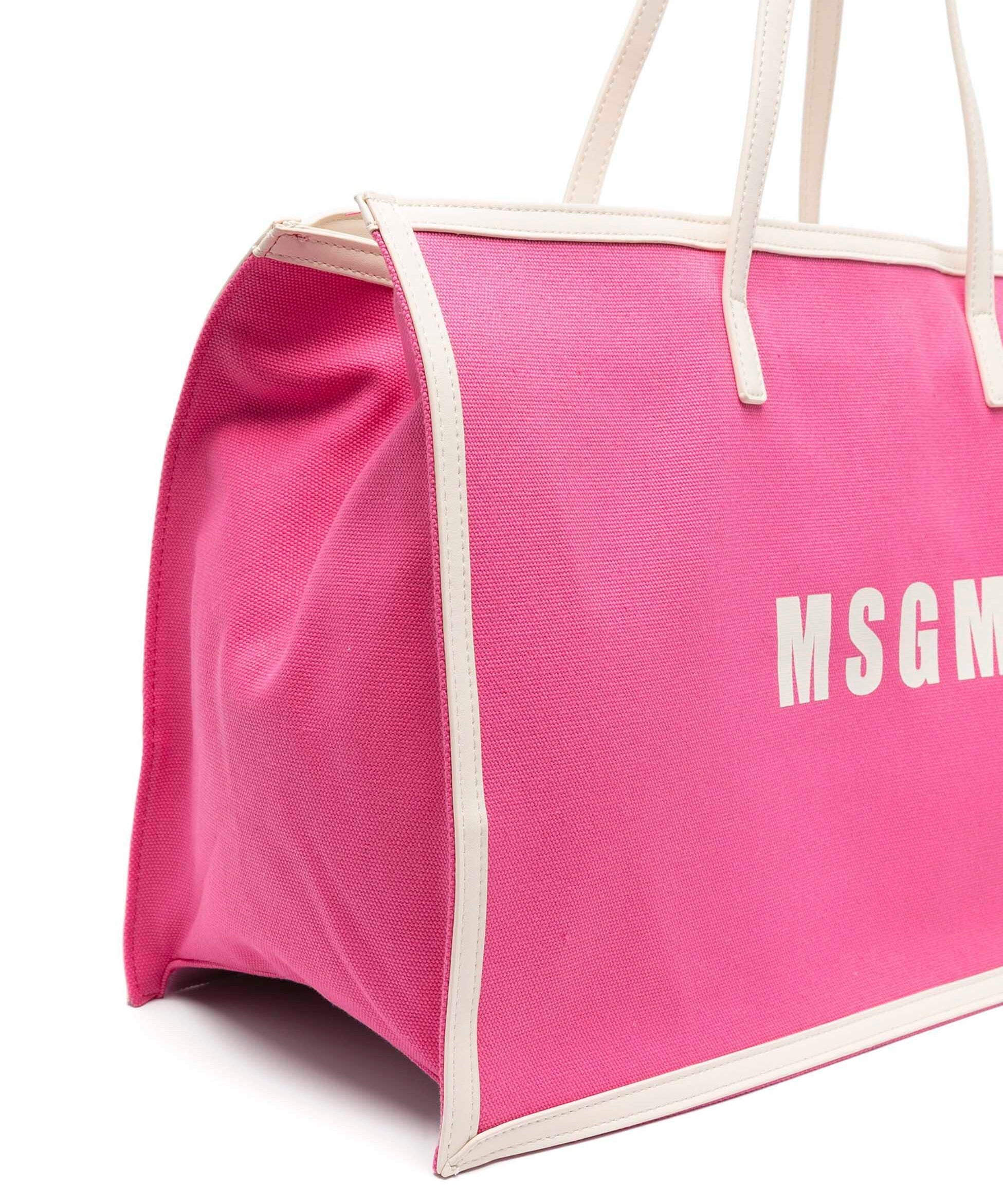 MSGM Kids Borsa Fucsia Tote Grande con Stampa Florence Kids (dettaglio)