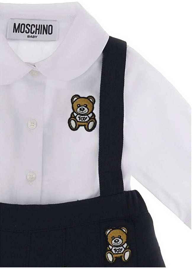 Moschino Kids Salopette con Camicia per Neonate