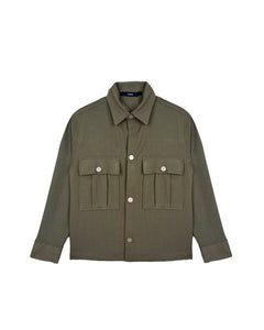 I'M Brian Kids Camicia Con Tasche Frontali Verde Militare per Bambini