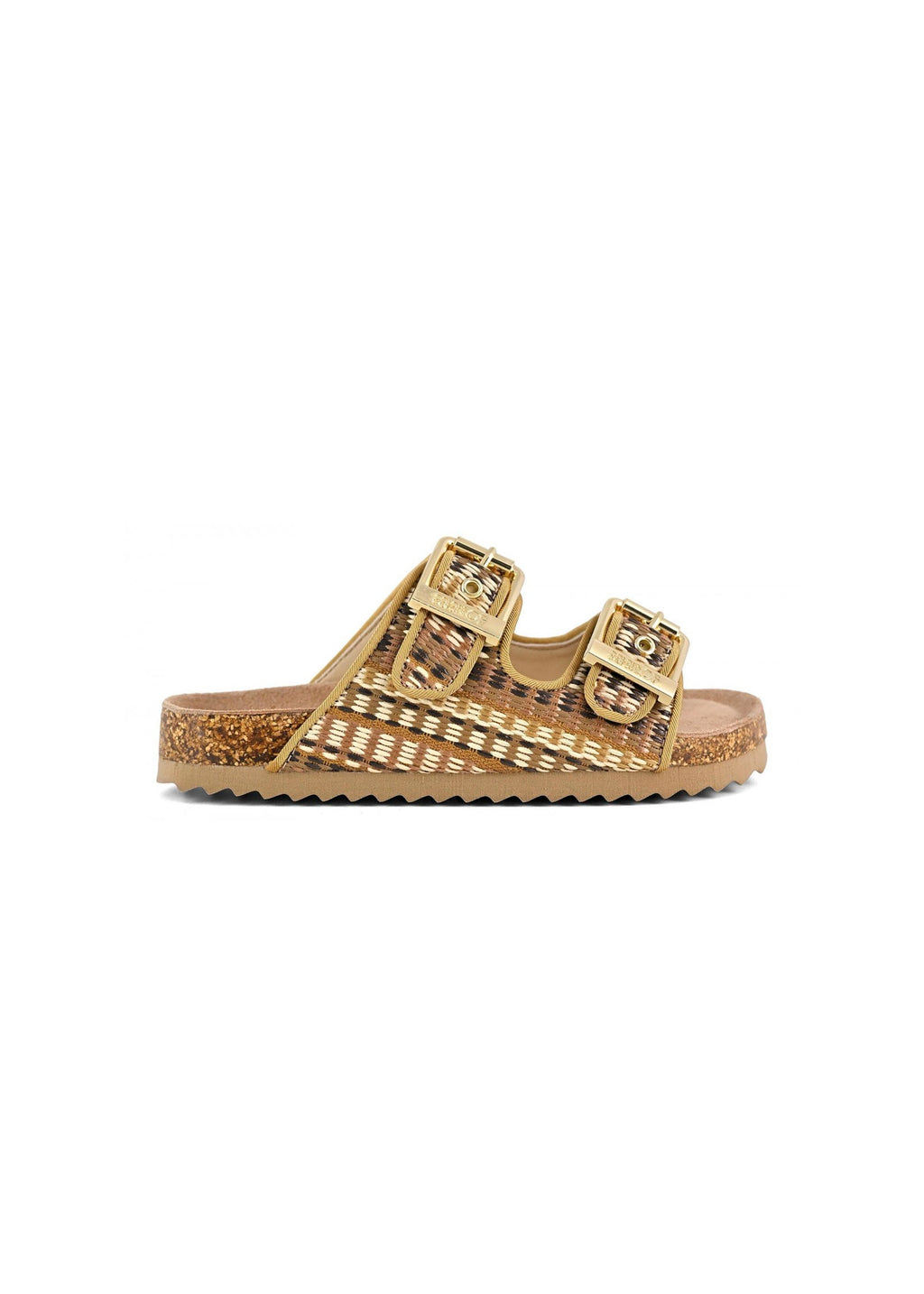 Colors of California Sandalo Doppia Fascia Natural con Strass per Bambine
