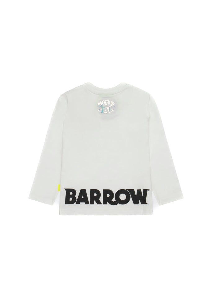 Barrow Kids T-shirt Maniche Lunghe Bianca con Logo (retro)