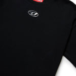 Diesel Kids T-Shirt Nera con Oval D per Bambini