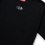 Diesel Kids T-Shirt Nera con Oval D per Bambini