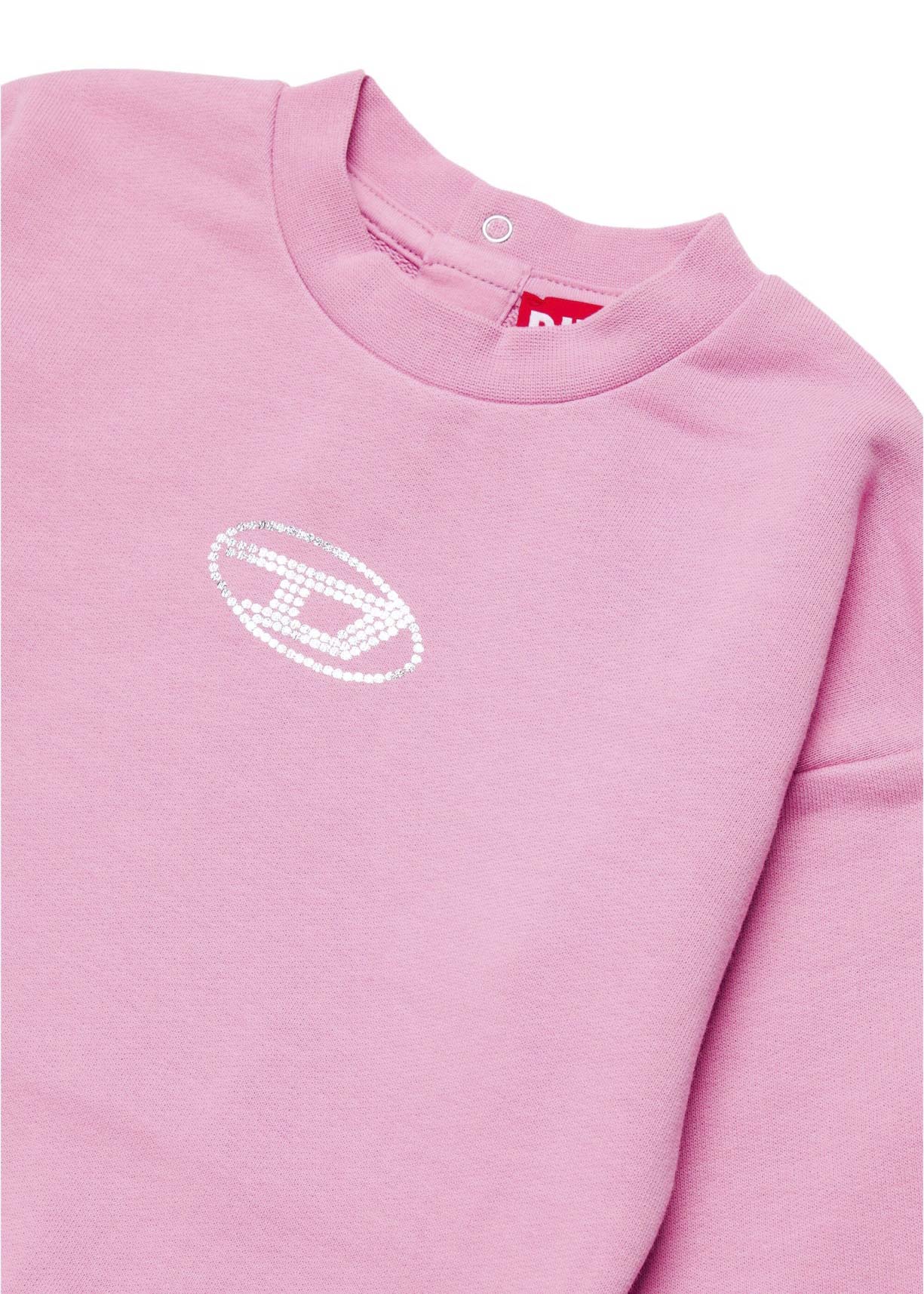 Diesel Kids Felpa Girocollo Rosa Oval D per Neonate (dettaglio)