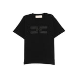Elisabetta Franchi La Mia Bambina T-shirt Nera con Ricamo Logo per Neonate