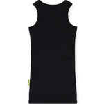 Barrow Kids Abito Nero a Costine con Logo per Bambine