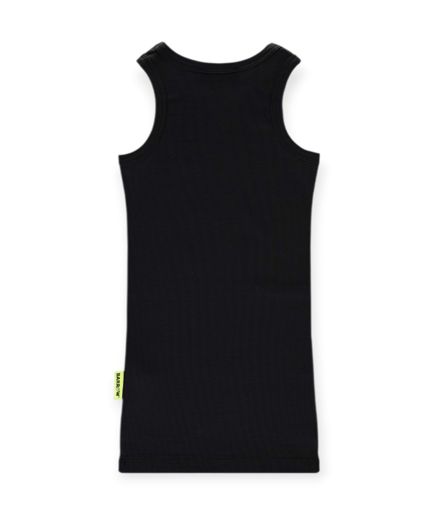 Barrow Kids Abito Nero a Costine con Logo per Bambine
