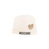 Moschino Kids Cappello Beige con Logo Teddy Bear per Neonati