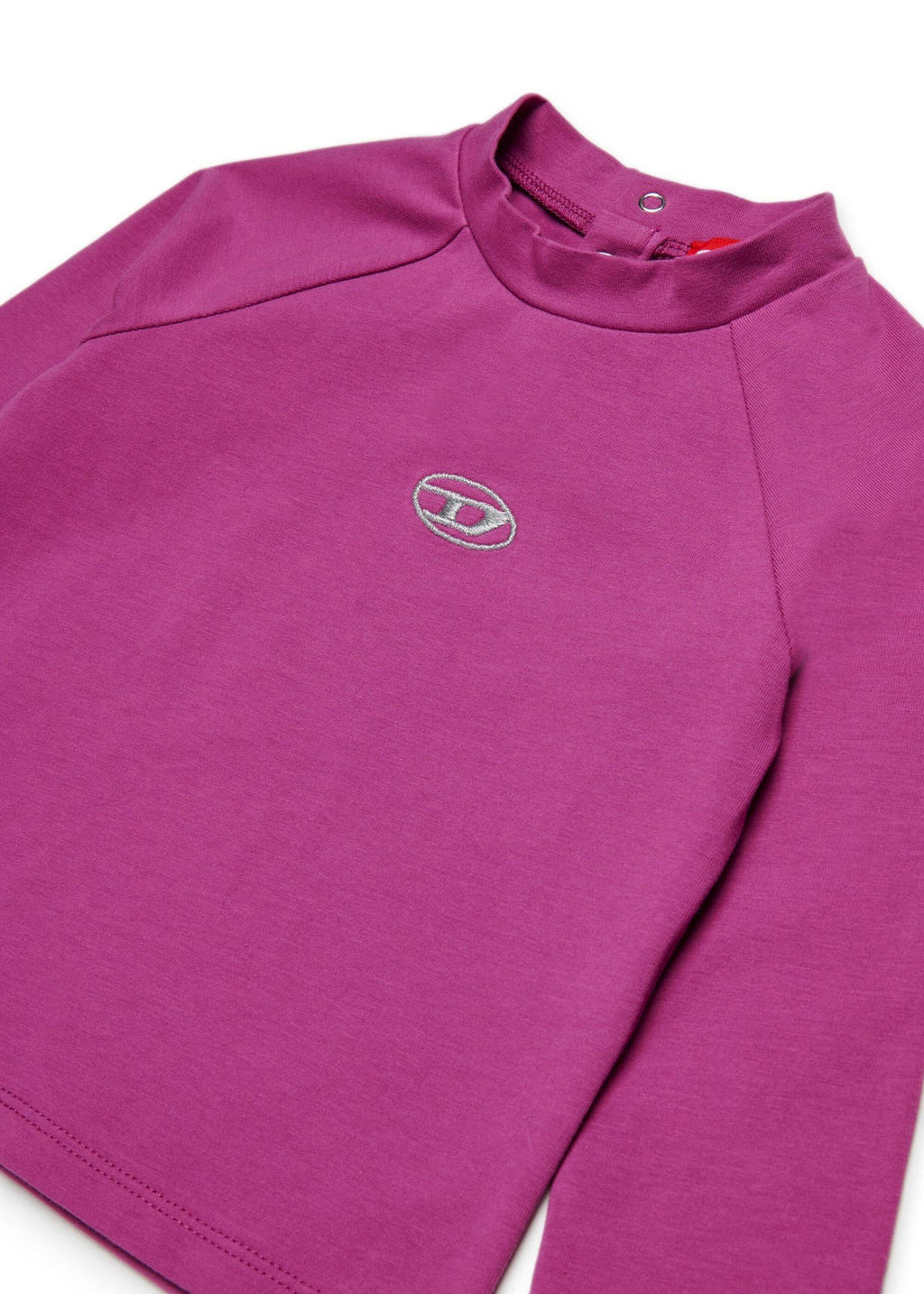 Diesel Kids T-shirt  Viola con Oval D per Noenate dettaglio