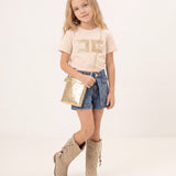Elisabetta Franchi La Mia Bambina Gold-Effect Bag for Girls