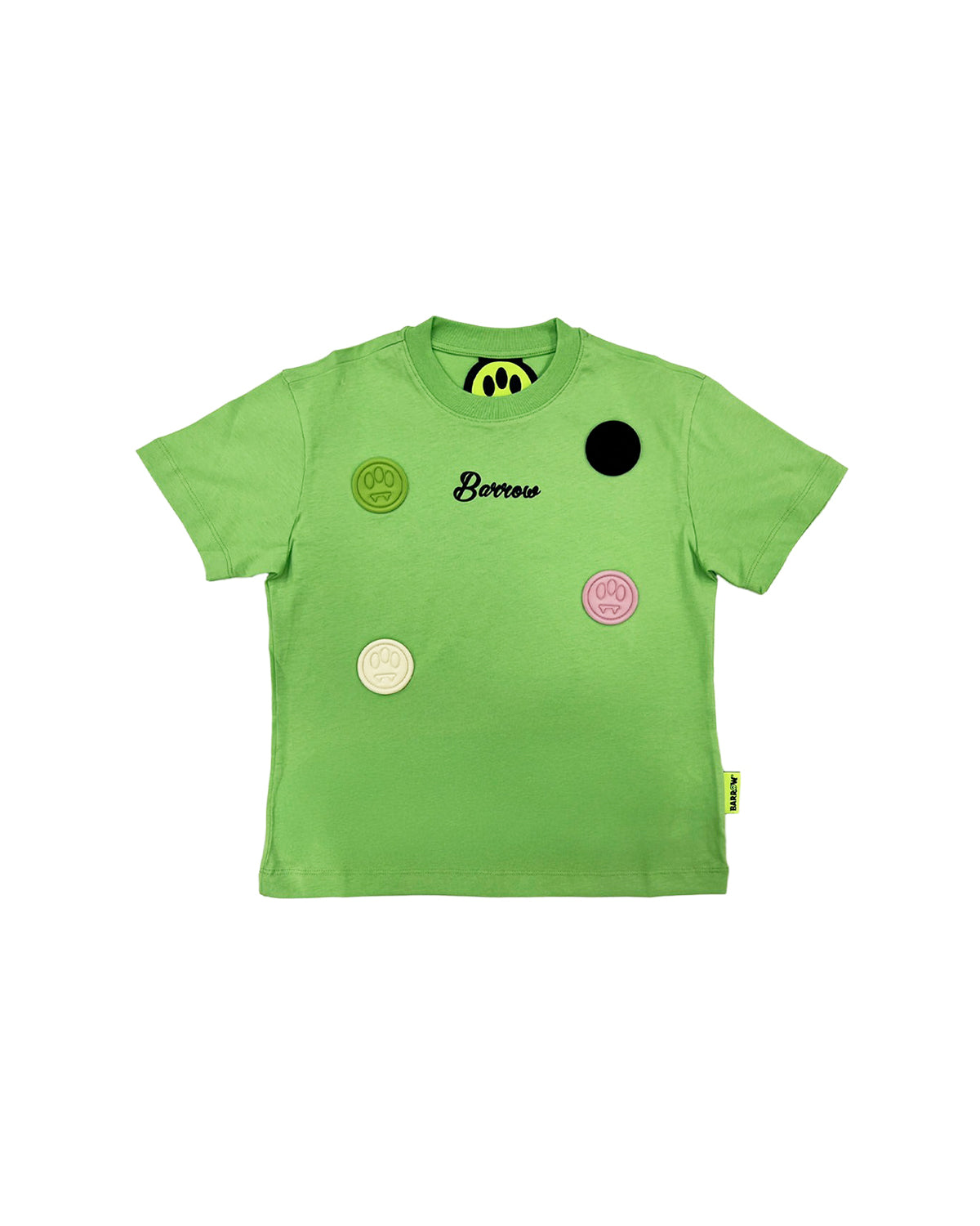 Barrow Kids T-shirt verde chiaro con Smile Multicolor per Bambine