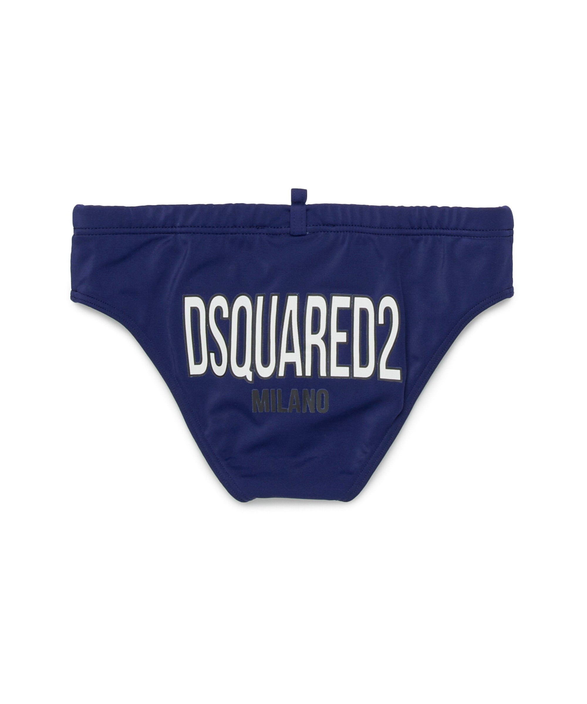 Dsquared2 Kids Costume Slip Blu con Stampa per Bambini