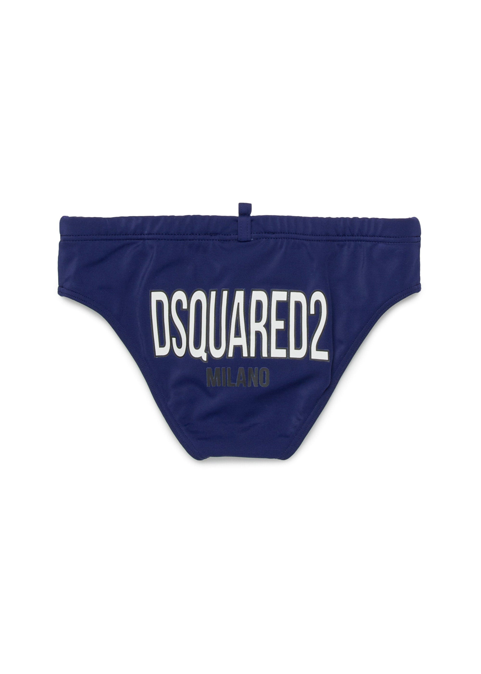 Dsquared2 Kids Costume Slip Blu con Stampa per Bambini