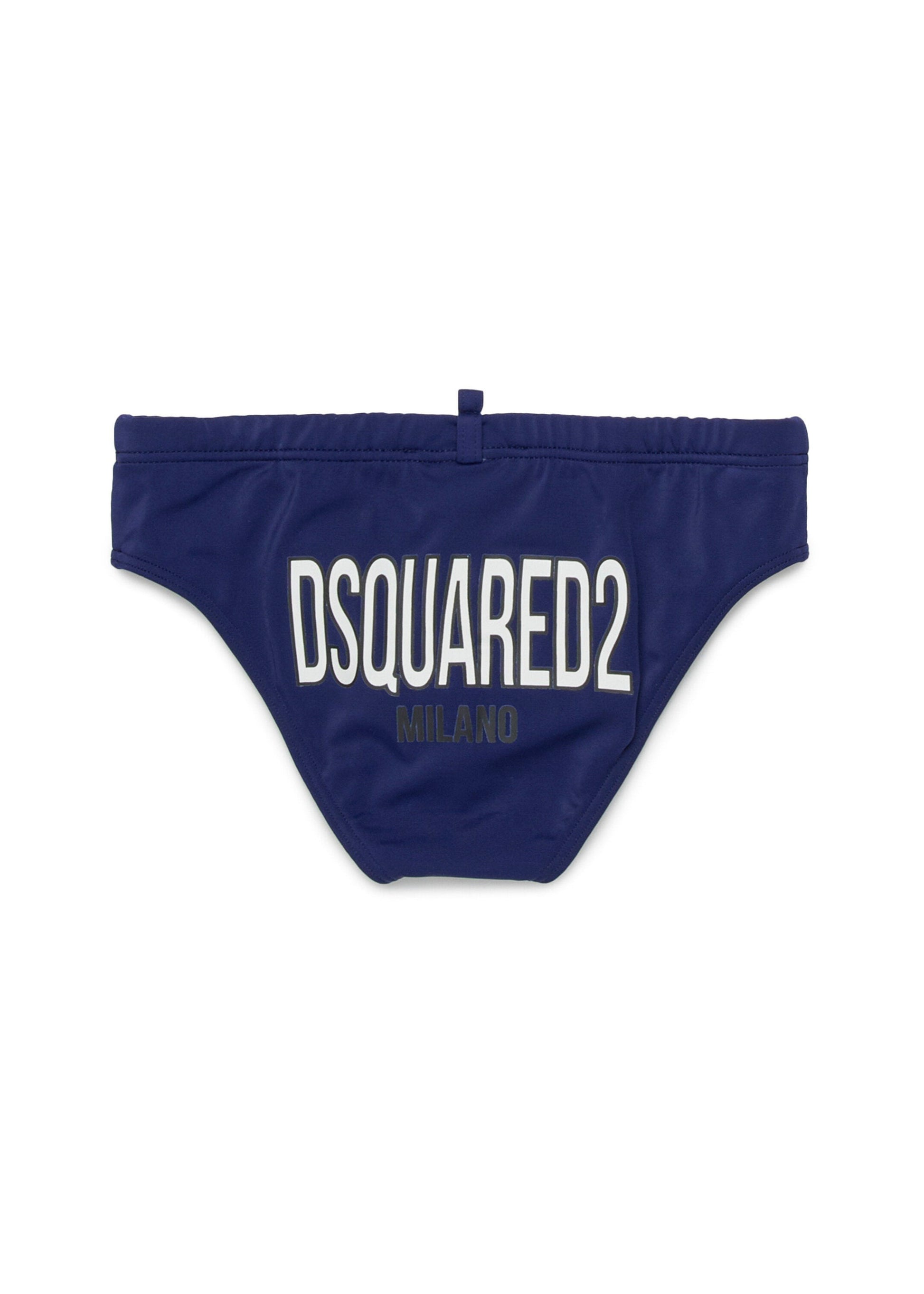 Dsquared2 Kids Costume Slip Blu con Stampa per Bambini