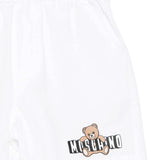Moschino Kids Short Bianco con Logo Teddy Bear per Neonati