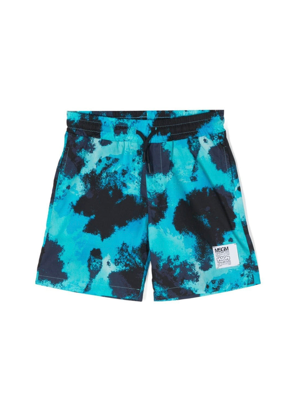 MSGM Kids Costume Boxer Turchese Tie Dye per Bambini