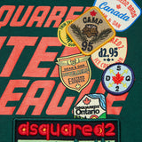 Dsquare2 Kids T-shirt Verde con Stampa e Applicazioni Patch Unisex per Bambini