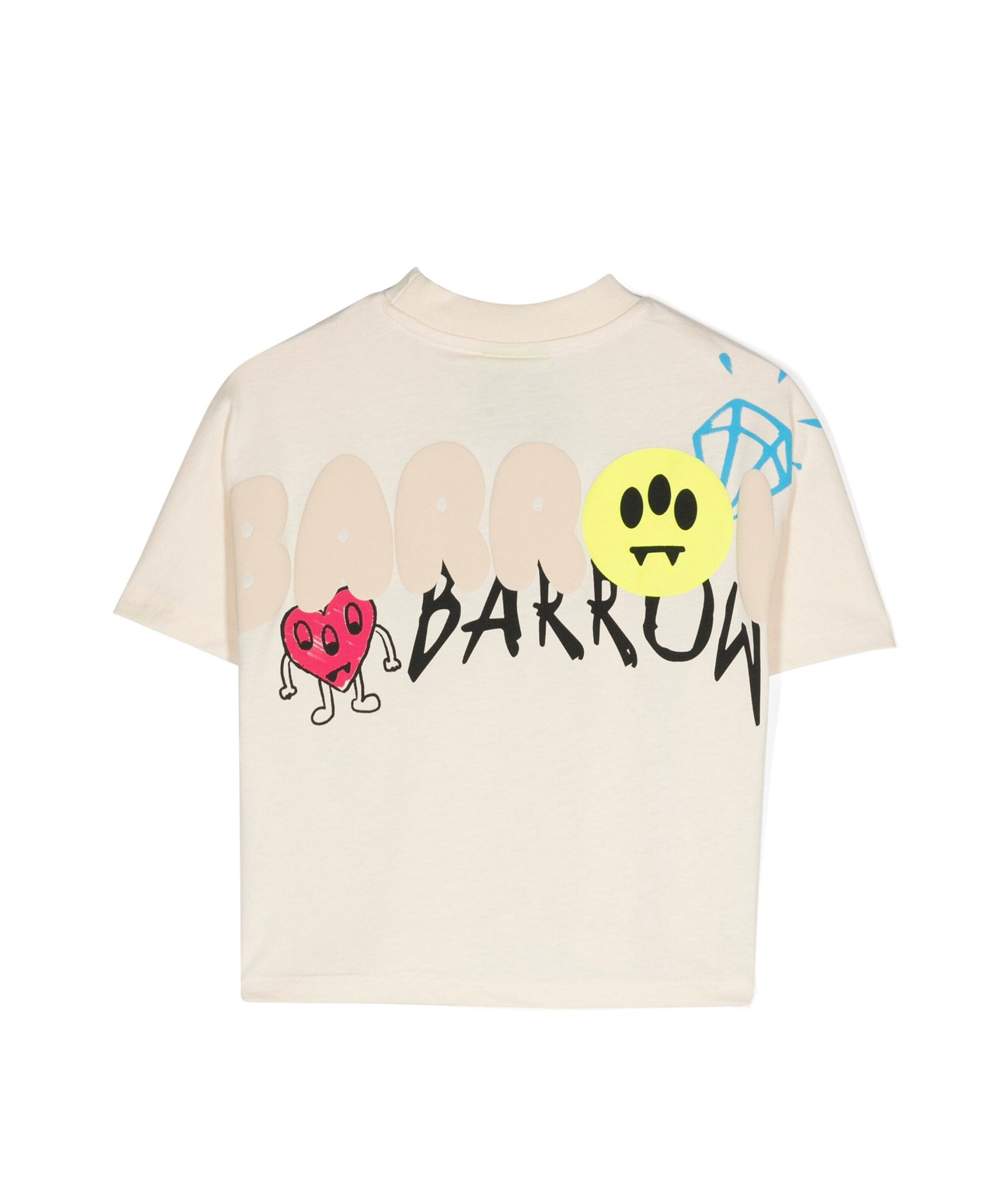 Barrow Kids T-shirt Crop Crema con Stampa Logo per Bambine (retro)