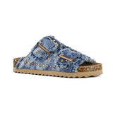 Colors of California Sandalo Doppia Fascia Denim con Strass per Bambine