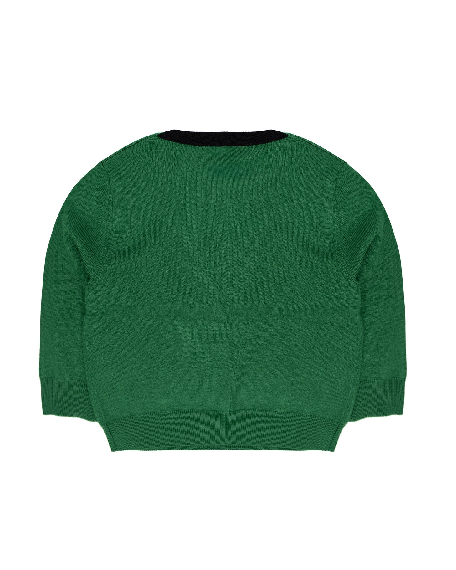 Alessandrini Kids Maglia Verde con Scritta Logo a Contrasto e Bottoni per Apertura Spalla per Neonati