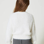 Twinset Kids Magliocino Bianco con Logo per Bambine (retro)