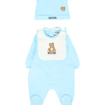 Moschino Kids Set Tutina+Bavetta +Cappello per Neonati
