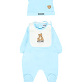 Moschino Kids Set Tutina+Bavetta +Cappello per Neonati