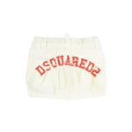 Dsquared2 Kids Gonna in Denim Bianco con Stampa sul Retro per Neonate