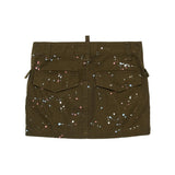 Dsquared2 Kids Gonna Verde Militare Effetto Paint con Patch Logo per Bambine