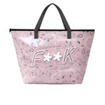 F**K Kids Maxi Borsa Mare Fantasia Bandana Rosa con Logo per Bambini