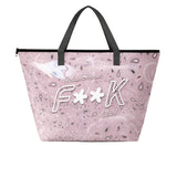 F**K Kids Maxi Borsa Mare Fantasia Bandana Rosa con Logo per Bambini