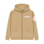 Diadora Kids Felpa Beige con Stampa per Bambine