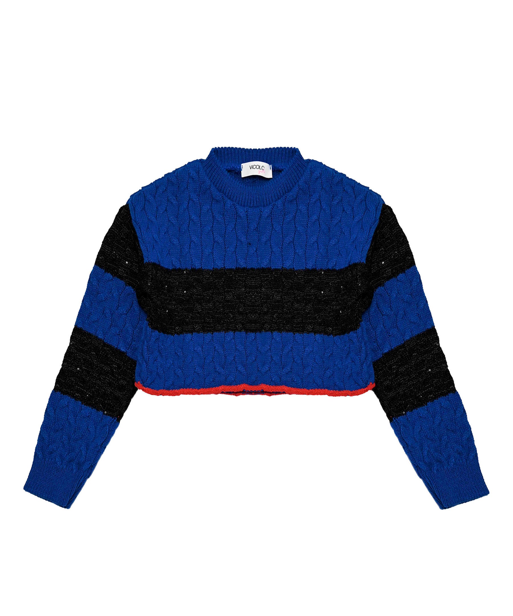 Vicolo Kids Maglioncino Blu Crop per Bambine