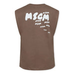 MSGM Kids Canotta Marrone con Stampa per Bambini retro