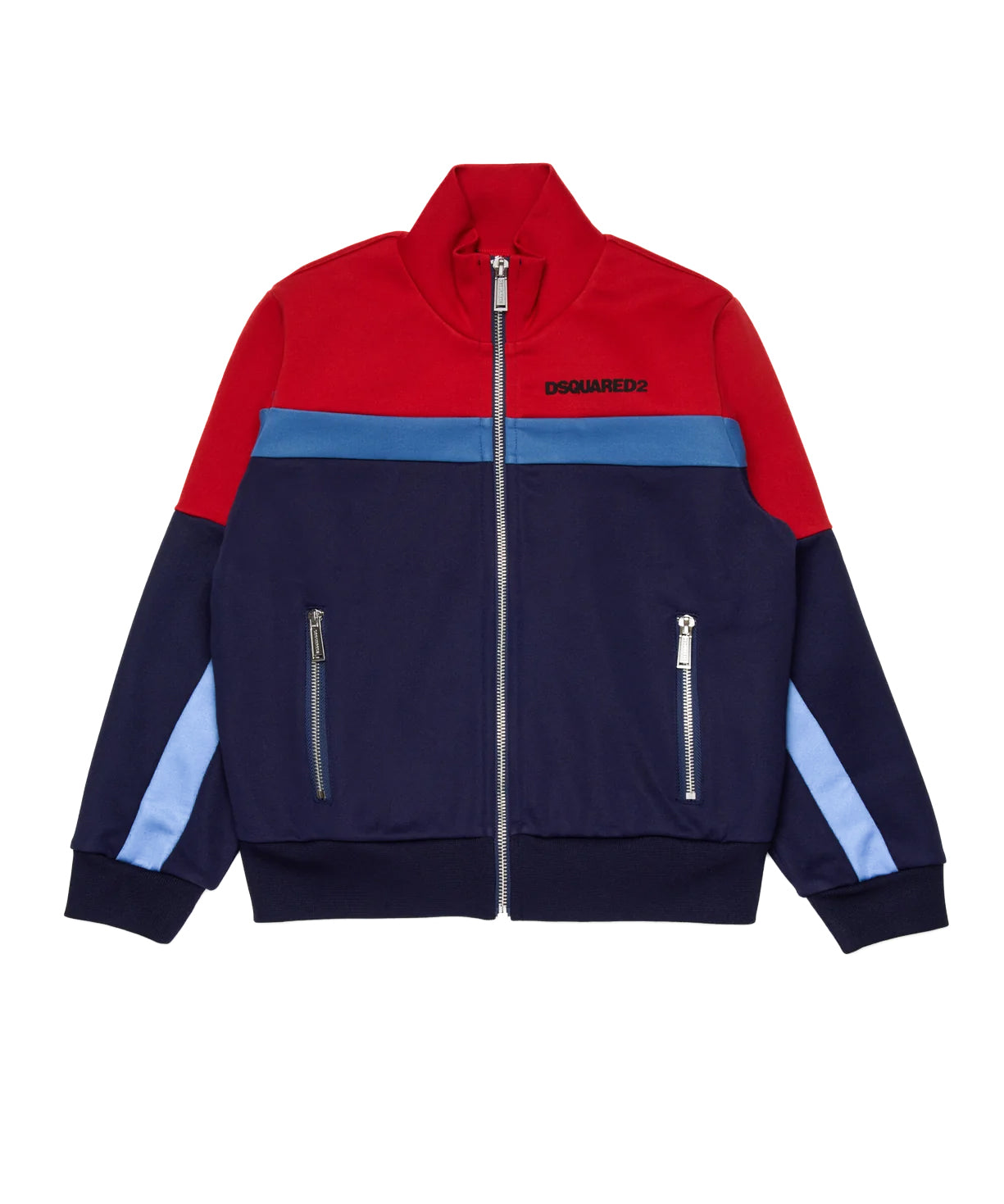 Dsquared2 Kids Felpa Bicolore Con Zip per Bambini