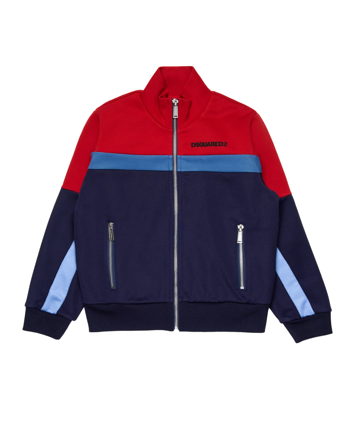 Dsquared2 Kids Felpa Bicolore Con Zip per Bambini