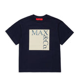 Max & Co T-shirt Blu Navy con Stampa Logo a Contrasto per Bambine