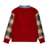Dsquared2 Kids Cardigan Rosso Rubino e Denim Unisex