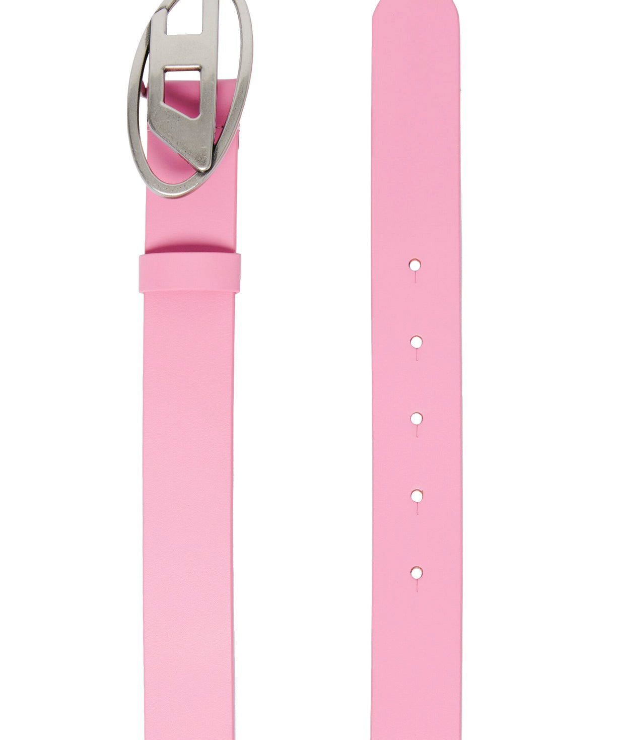 Diesel Kids Cintura Rosa in Pelle con Logo Oval D