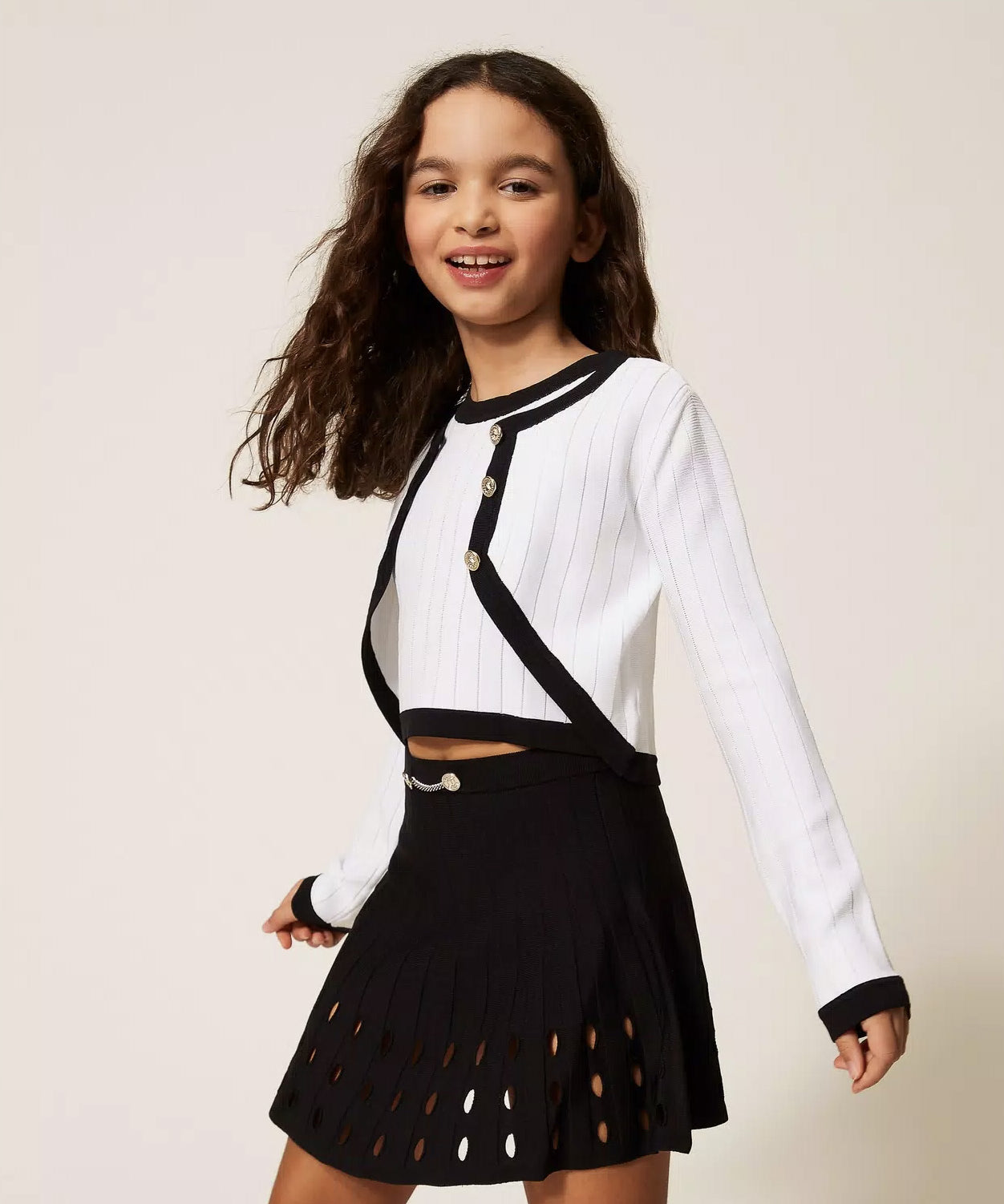 Twinset Kids Gonna Nero Plissettata per Bambine