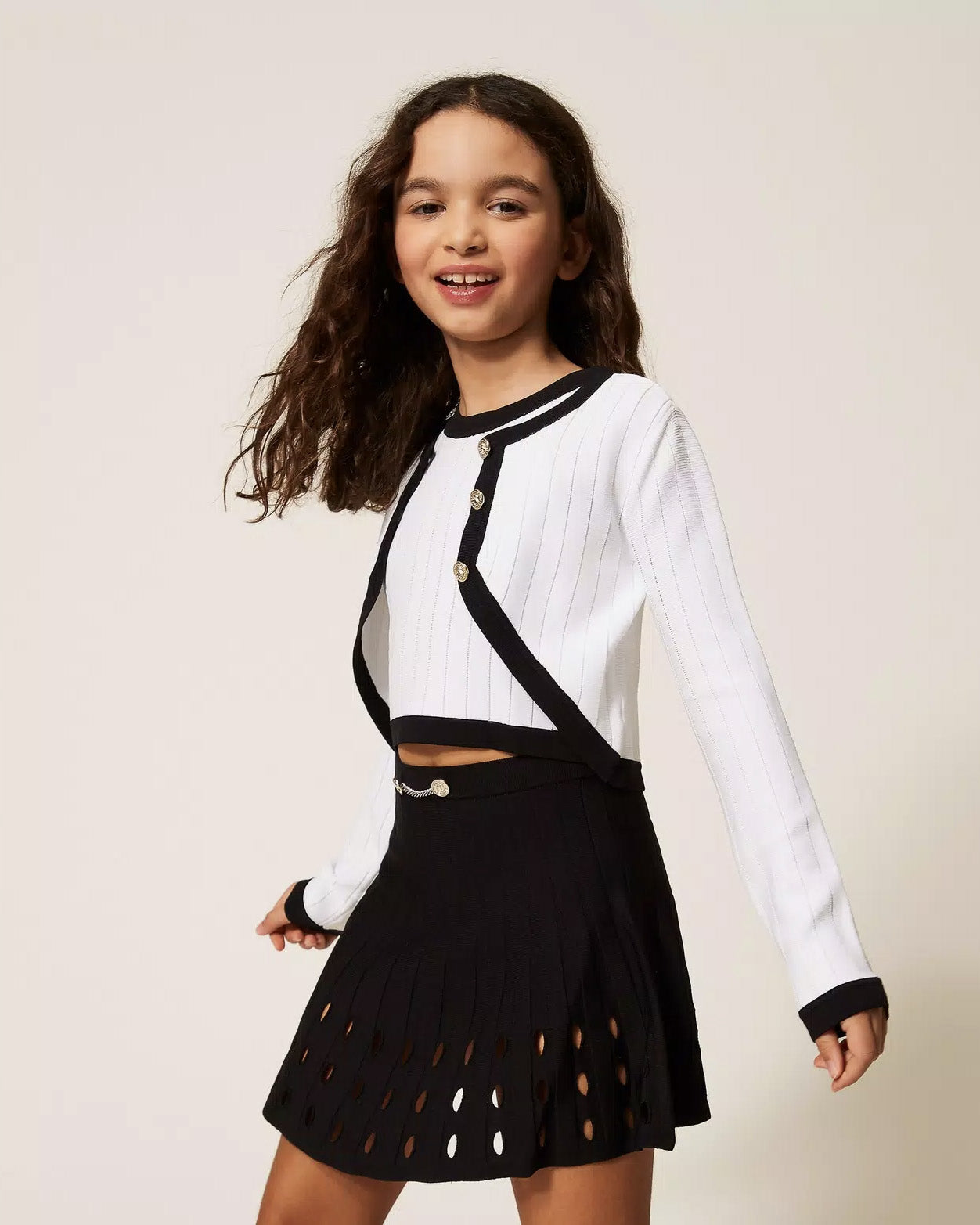 Twinset Kids Gonna Nero Plissettata per Bambine