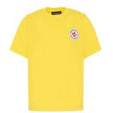 Dsquared2 Kids T-shirt Gialla Monocolore con Logo in Rilievo per Bambini