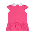 Moschino Kids Abito Smanicato Fucsia con Coulotte per Neonate (retro)