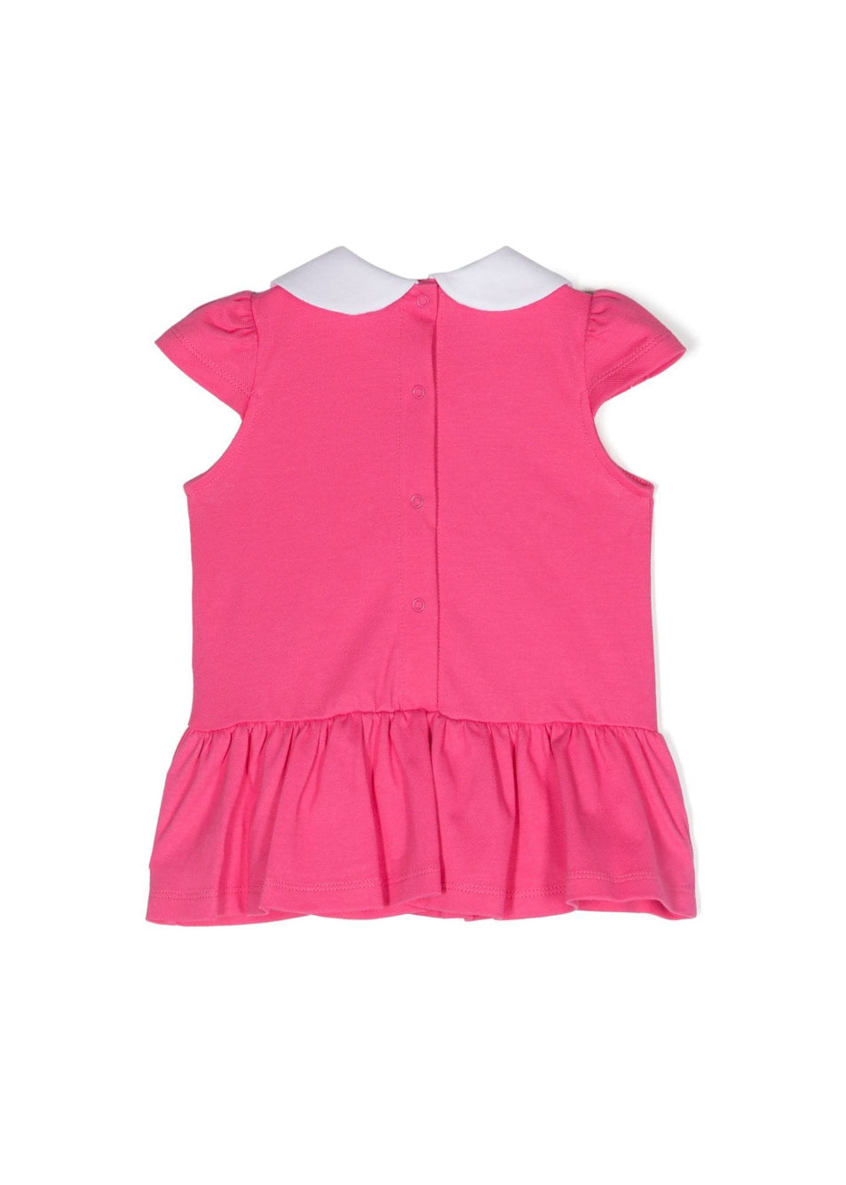 Moschino Kids Abito Smanicato Fucsia con Coulotte per Neonate (retro)