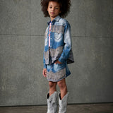 Dsquared2 Kids Camicia Denim Crystal per Bambine (look indossato)