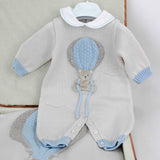 Marlù Babygrow Light Blue/Beige with Embroidery