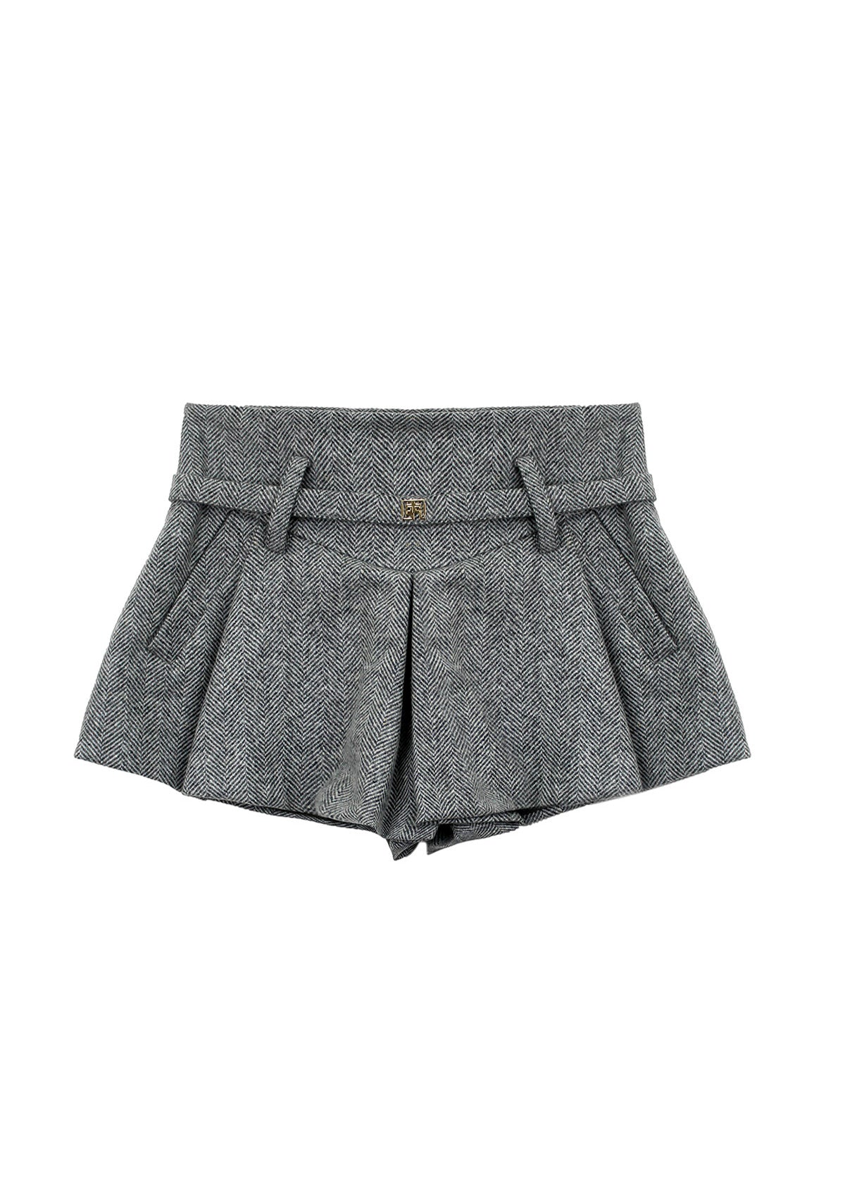 Elisabetta Franchi La Mia Bambina Short Grigi con Ruches per Bambine