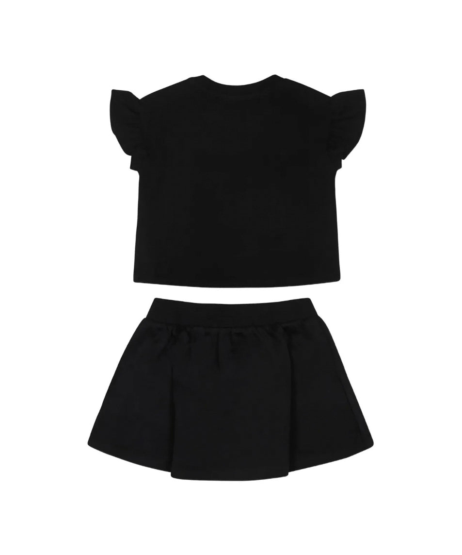 Moschino Kids T-shirt con Stampa con Gonna Nera per Neonate