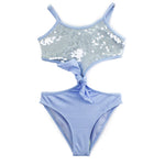 4Giveness Costume Monokini Shine Glam Azzurro per Bambine