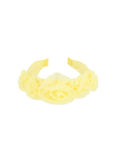 Angel's Face Cerchietto Giallo con Tulle Rosie per Bambine